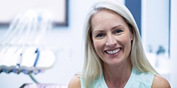 Middle-aged woman in dental office