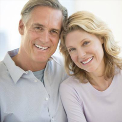 Couple smiling at home