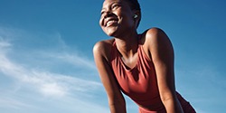 Lady feels good after exercise
