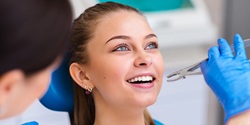 Woman during tooth extraction