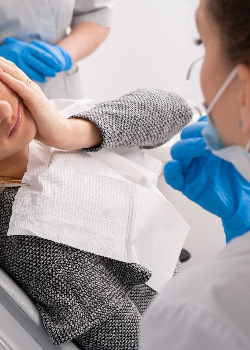 Woman with a toothache