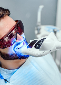 A man getting cosmetic dentistry near Shady Shores