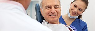 Denton Dental Services Elderly man smiling at dentist